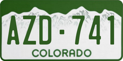 CO license plate AZD741