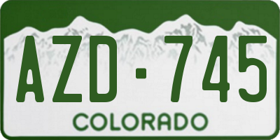 CO license plate AZD745