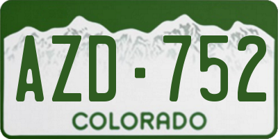 CO license plate AZD752