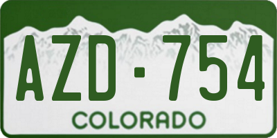 CO license plate AZD754