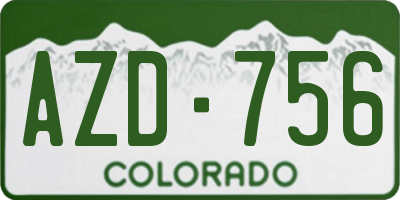 CO license plate AZD756
