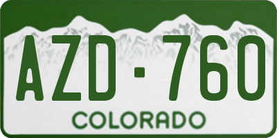 CO license plate AZD760