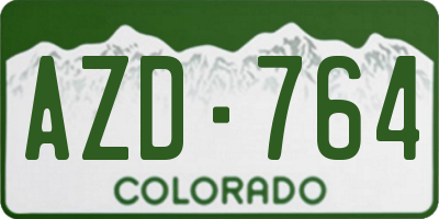 CO license plate AZD764