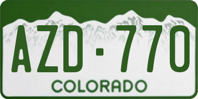 CO license plate AZD770