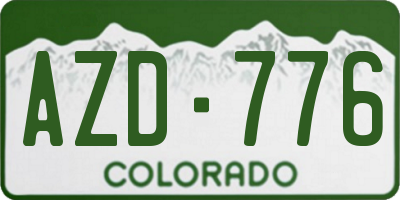 CO license plate AZD776