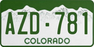 CO license plate AZD781