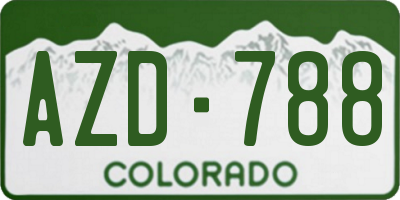 CO license plate AZD788