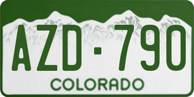 CO license plate AZD790