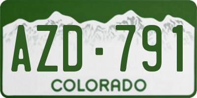 CO license plate AZD791