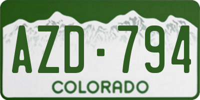 CO license plate AZD794