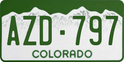 CO license plate AZD797