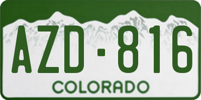 CO license plate AZD816