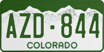 CO license plate AZD844