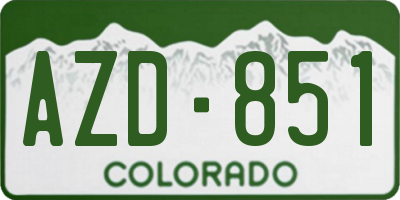 CO license plate AZD851