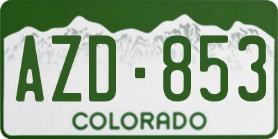 CO license plate AZD853