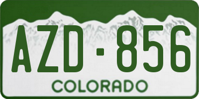 CO license plate AZD856