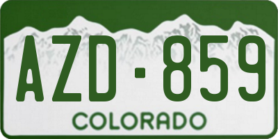 CO license plate AZD859