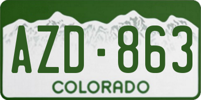 CO license plate AZD863
