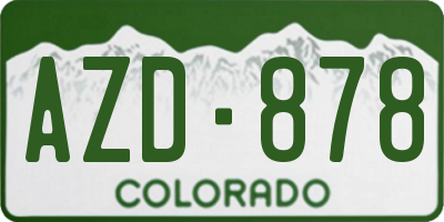 CO license plate AZD878
