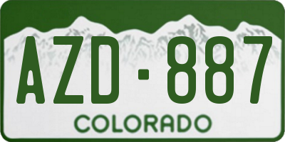 CO license plate AZD887