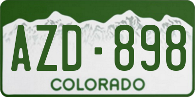 CO license plate AZD898