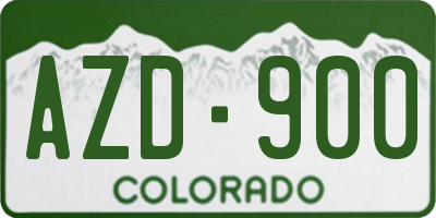 CO license plate AZD900