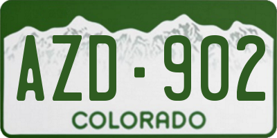 CO license plate AZD902