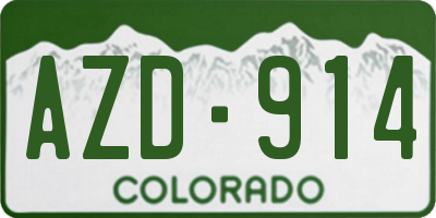 CO license plate AZD914