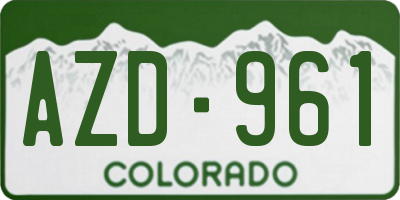 CO license plate AZD961