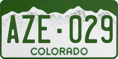CO license plate AZE029