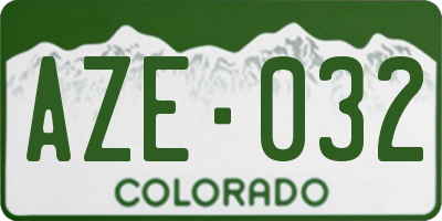 CO license plate AZE032