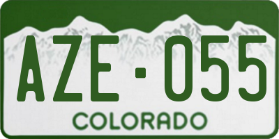 CO license plate AZE055