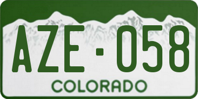 CO license plate AZE058