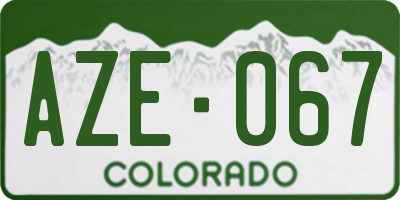 CO license plate AZE067