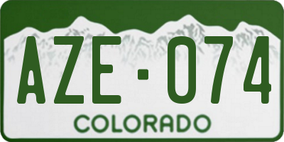 CO license plate AZE074