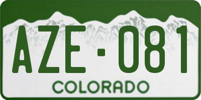 CO license plate AZE081