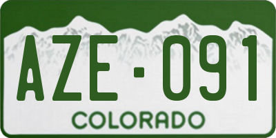 CO license plate AZE091