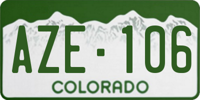 CO license plate AZE106