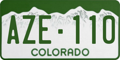 CO license plate AZE110