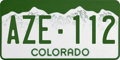 CO license plate AZE112