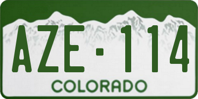CO license plate AZE114