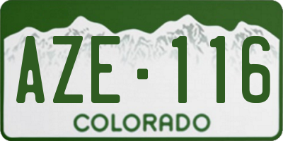 CO license plate AZE116