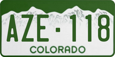 CO license plate AZE118