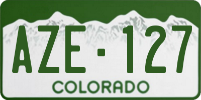 CO license plate AZE127