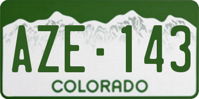 CO license plate AZE143