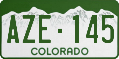 CO license plate AZE145