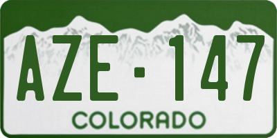 CO license plate AZE147