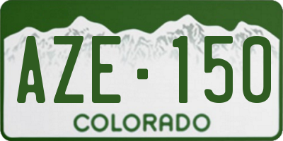 CO license plate AZE150