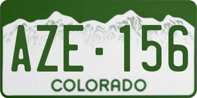 CO license plate AZE156