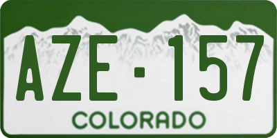 CO license plate AZE157